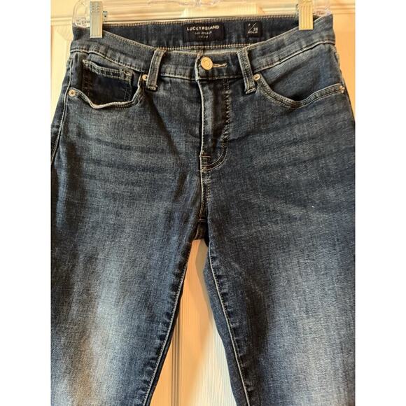 Lucky Brand Hayden Skinny Women’s Blue Jeans Sz 6/28 Regular Dark Wash Distress - Picture 2 of 7